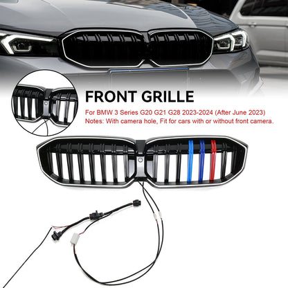 2023-2024 BMW 3 Series G20 G21 G28 Gloss Black Front Kidney Grille Mesh
