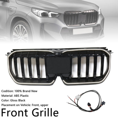 2023-2024 BMW X1 U11 U12 Gloss Black Front Bumper Kidney Grille — Large Set