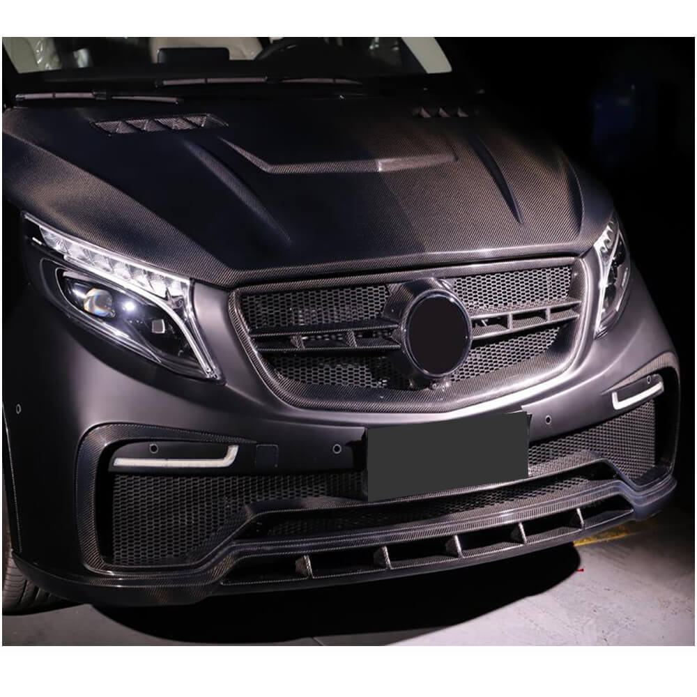 Mercedes Benz V Class W447 Vito 2015-2019 Front Bumper Cover Carbon Fiber