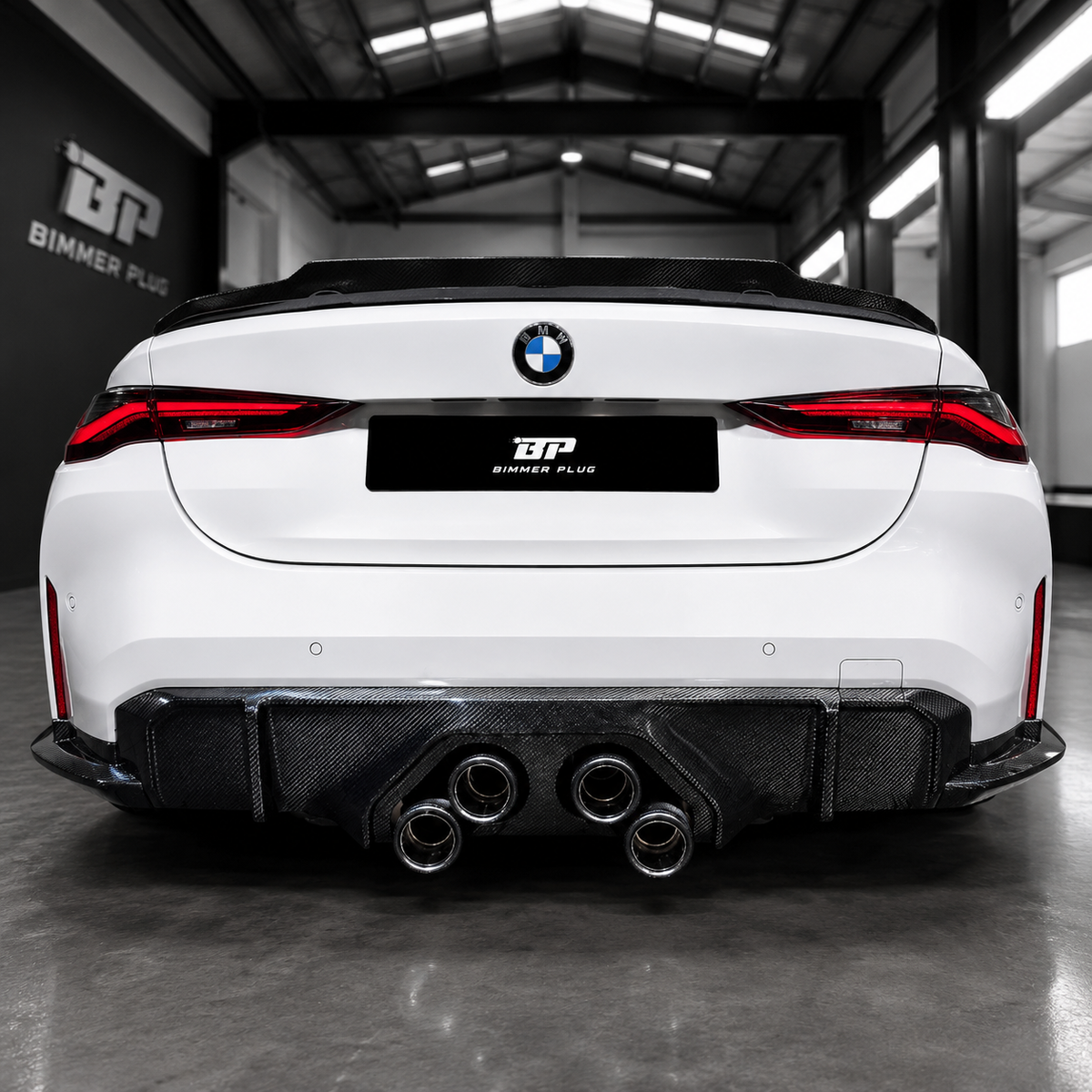 MP Exhaust Style Carbon Fiber Rear Diffuser Center Trim - BMW G80 M3 & G82/G83 M4