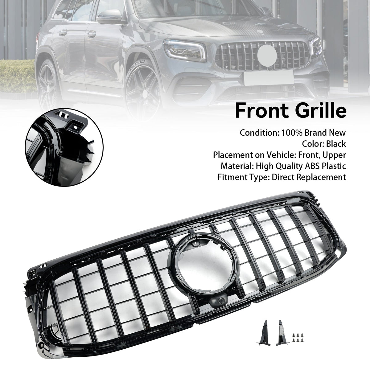 2020-2023 Mercedes-Benz GLB-Class X247 AMG-Line Gloss Black Front Bumper Grille