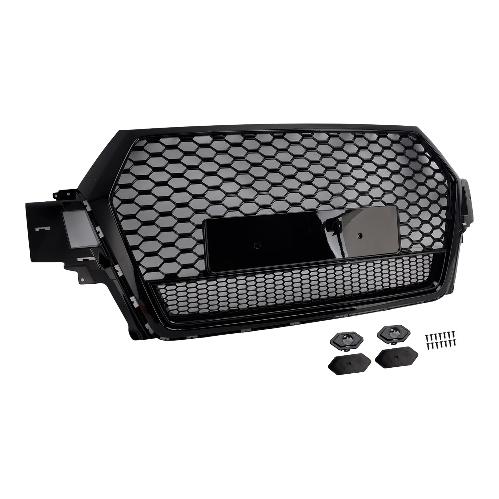 2016-2019 Audi Q7 Gloss Black Front Bumper Radiator Vent Mesh Grille