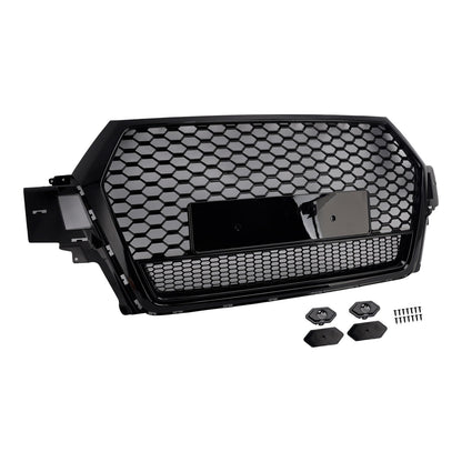 2016-2019 Audi Q7 Gloss Black Front Bumper Radiator Vent Mesh Grille