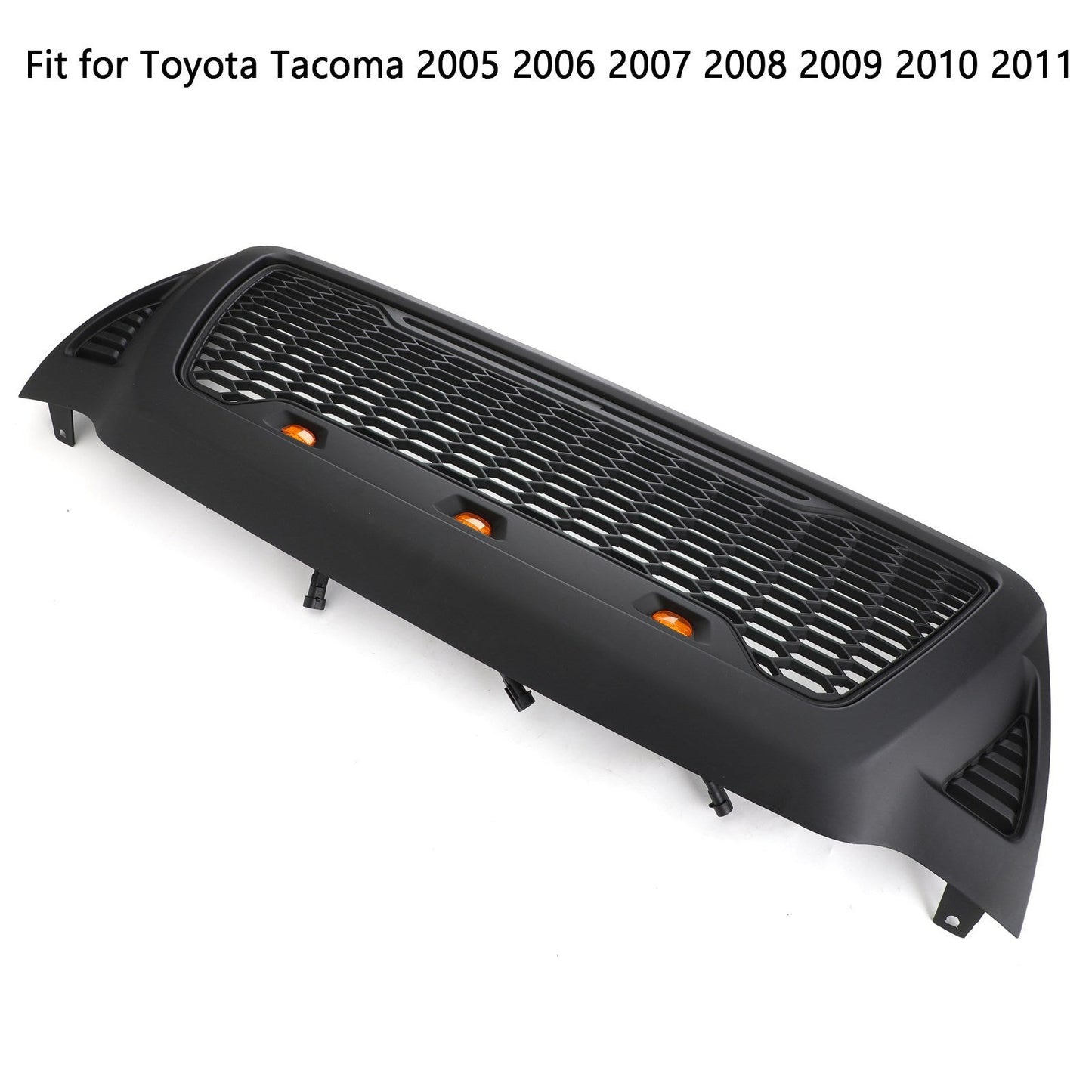 Front Grille Bumper Hood Mesh Grill Fit Toyota Tacoma 2005-2011 With LED lights