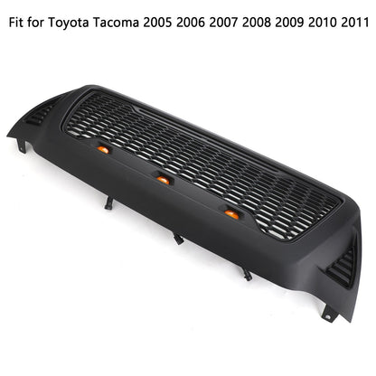 Front Grille Bumper Hood Mesh Grill Fit Toyota Tacoma 2005-2011 With LED lights