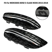 2015-2018 Mercedes-Benz C-Class W205 Honeycomb Front Fog Light Cover (2058850723 / MB1038172)