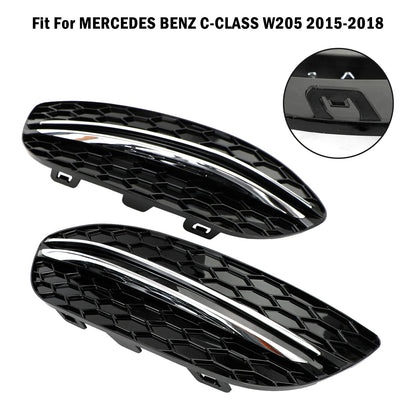 2015-2018 Mercedes-Benz C-Class W205 Honeycomb Front Fog Light Cover (2058850723 / MB1038172)