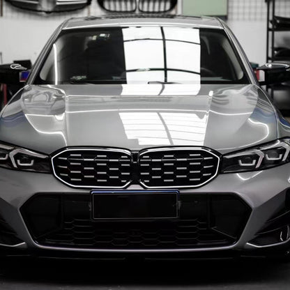 2023-2024 BMW 3 Series G20 G21 G28 Diamond Black Silver Front Kidney Grille Mesh