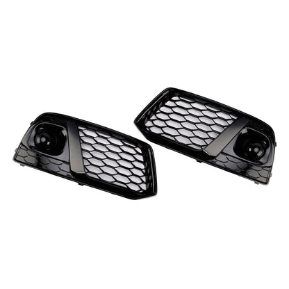 2018-2019 Audi Q5 SQ5 Black Front Honeycomb Fog Lamp Grille Cover
