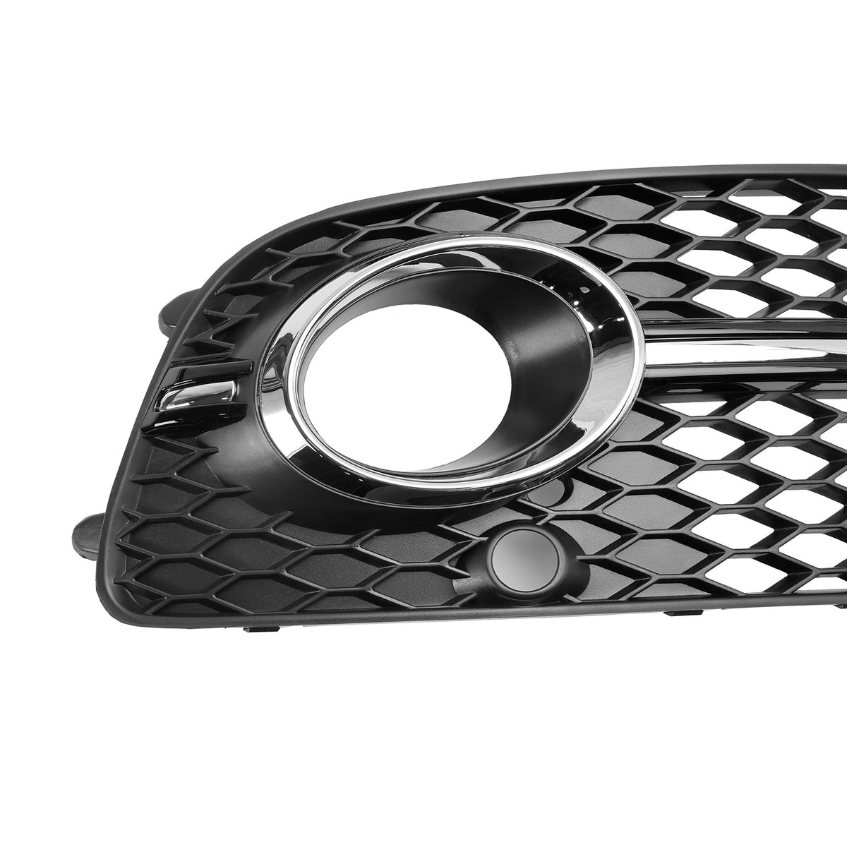 2013-2017 Audi Q5 S-Line SQ5 Black Chrome Front Bumper Fog Light Grille — Pair (8R0807682N / 8R0807681S)