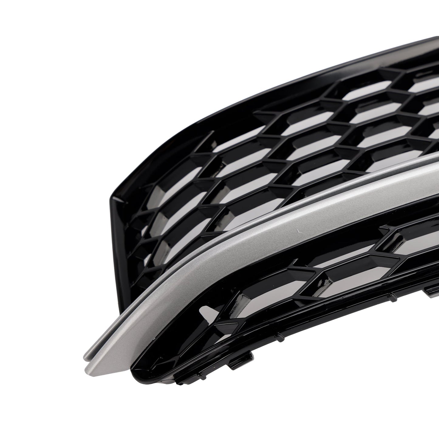 2013-2016 Audi A5 S-Line S5 Black Front Fog Lamp Grill Grille — Pair (8T0807681K / 8T0807682K)