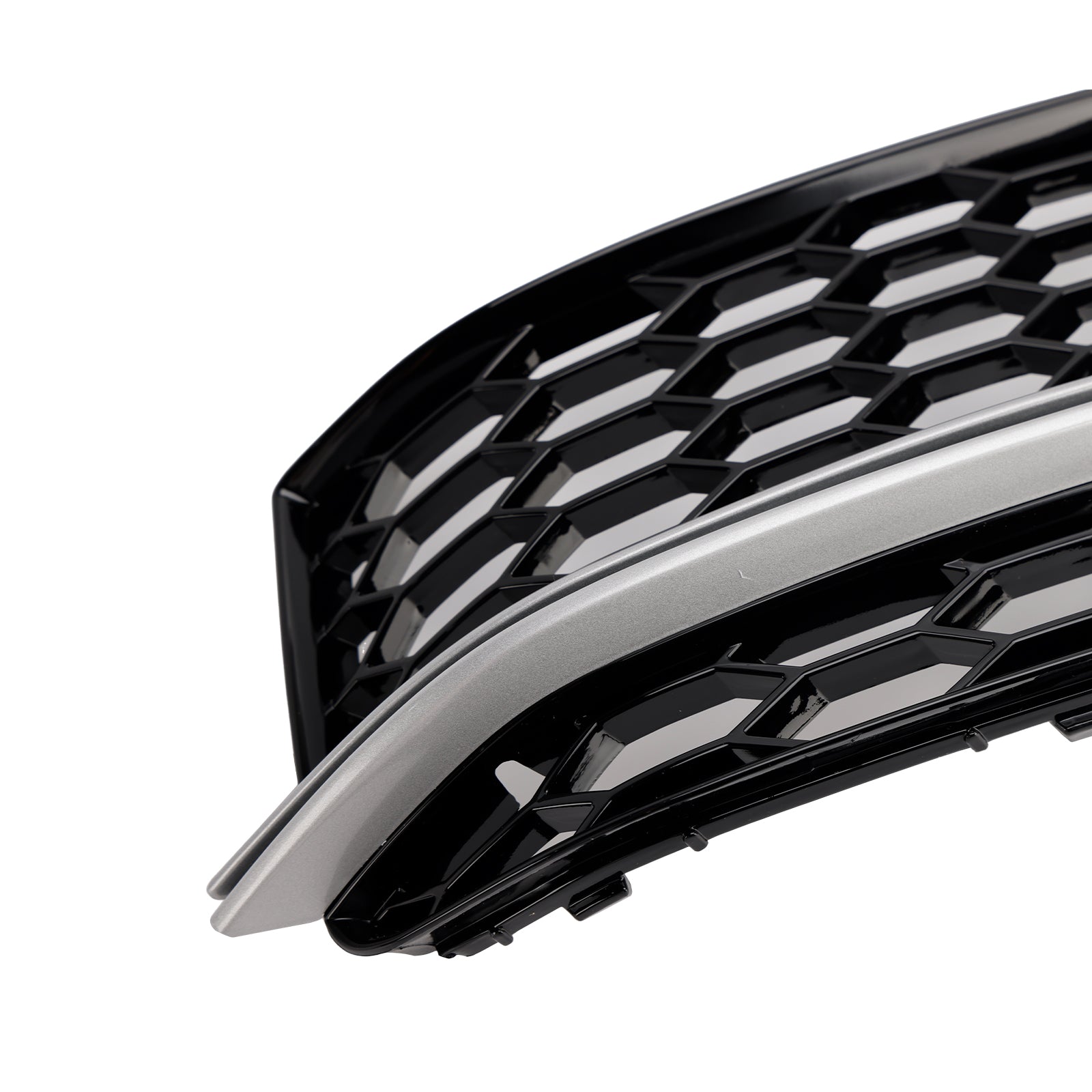 2013-2016 Audi A5 S-Line S5 Black Front Fog Lamp Grill Grille — Pair (8T0807681K / 8T0807682K)