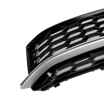 2013-2016 Audi A5 S-Line S5 Black Front Fog Lamp Grill Grille — Pair (8T0807681K / 8T0807682K)