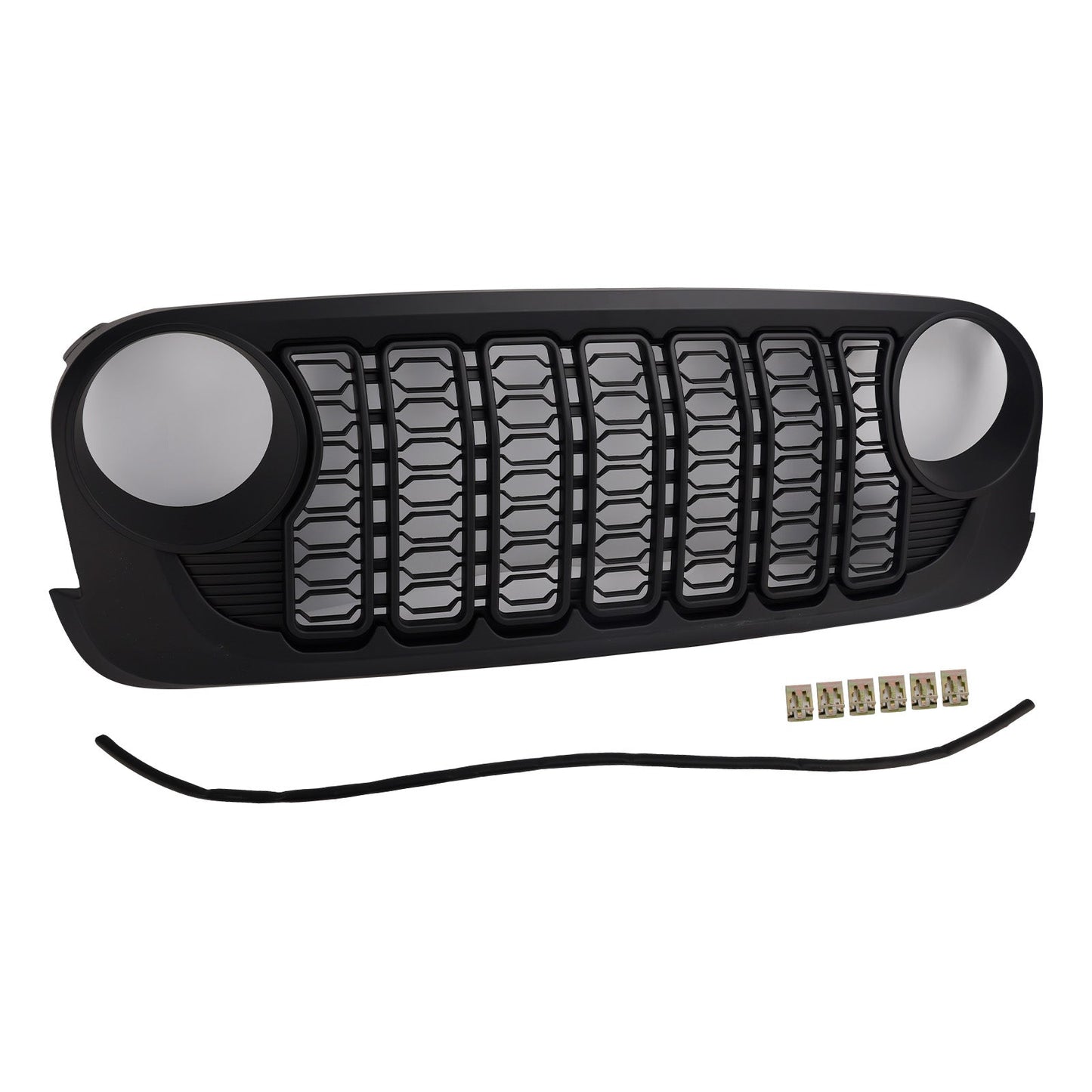 2007-2018 Jeep Wrangler JK JKU Unlimited Black Front Bumper Grille