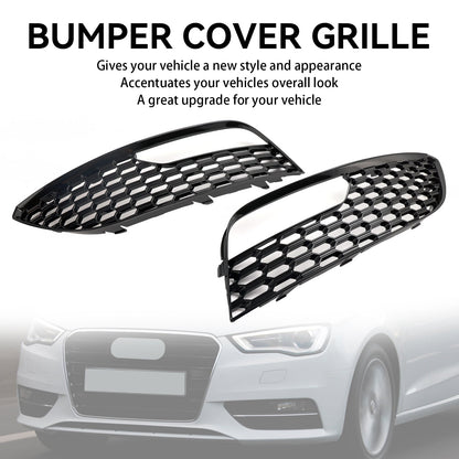 2012-2016 Audi A3 S3 Standard Version Front Bumper Fog Light Surround Cover Grille — Pair (8V3807681 / 8V3807682)