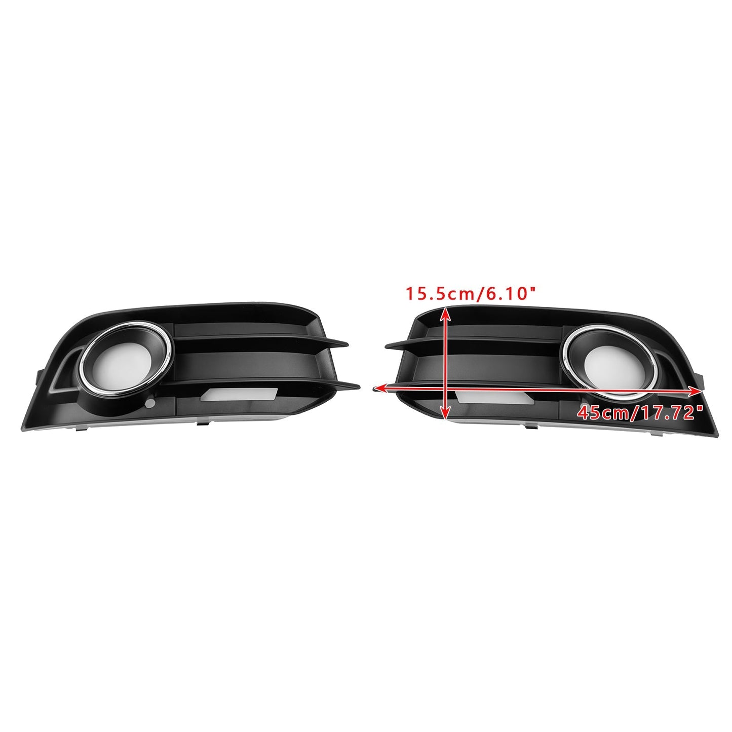 2011-2014 Audi A1 8X Front Bumper Fog Light Grille Cover — Pair (8X0807681A / 8X0807682A)