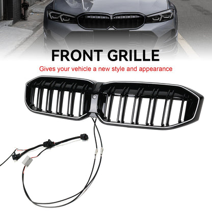 2023-2024 BMW 3 Series G20 G21 G28 Double Line Black Front Kidney Grille Mesh