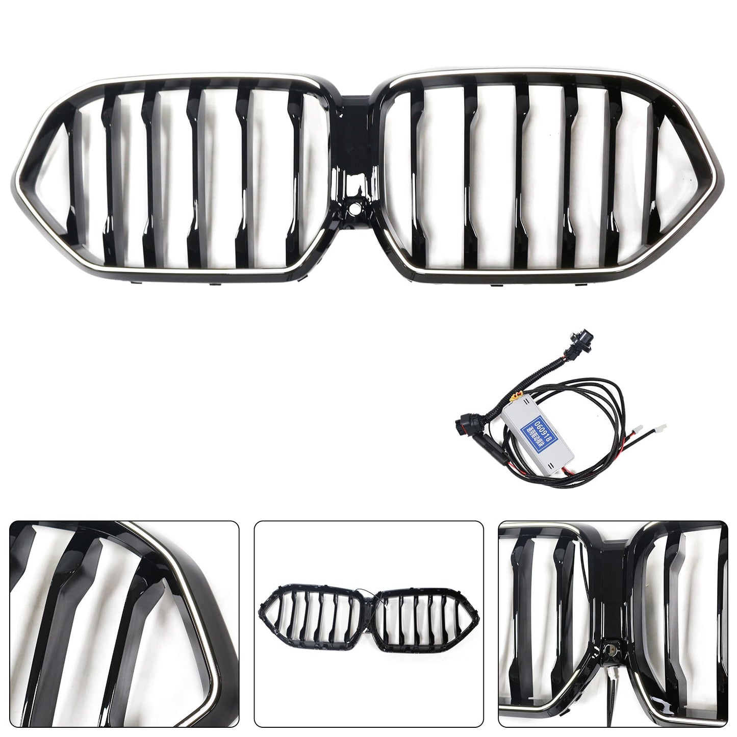 2023-2025 BMW X6 G06 M60i Black Front Bumper Grille with Camera Hole