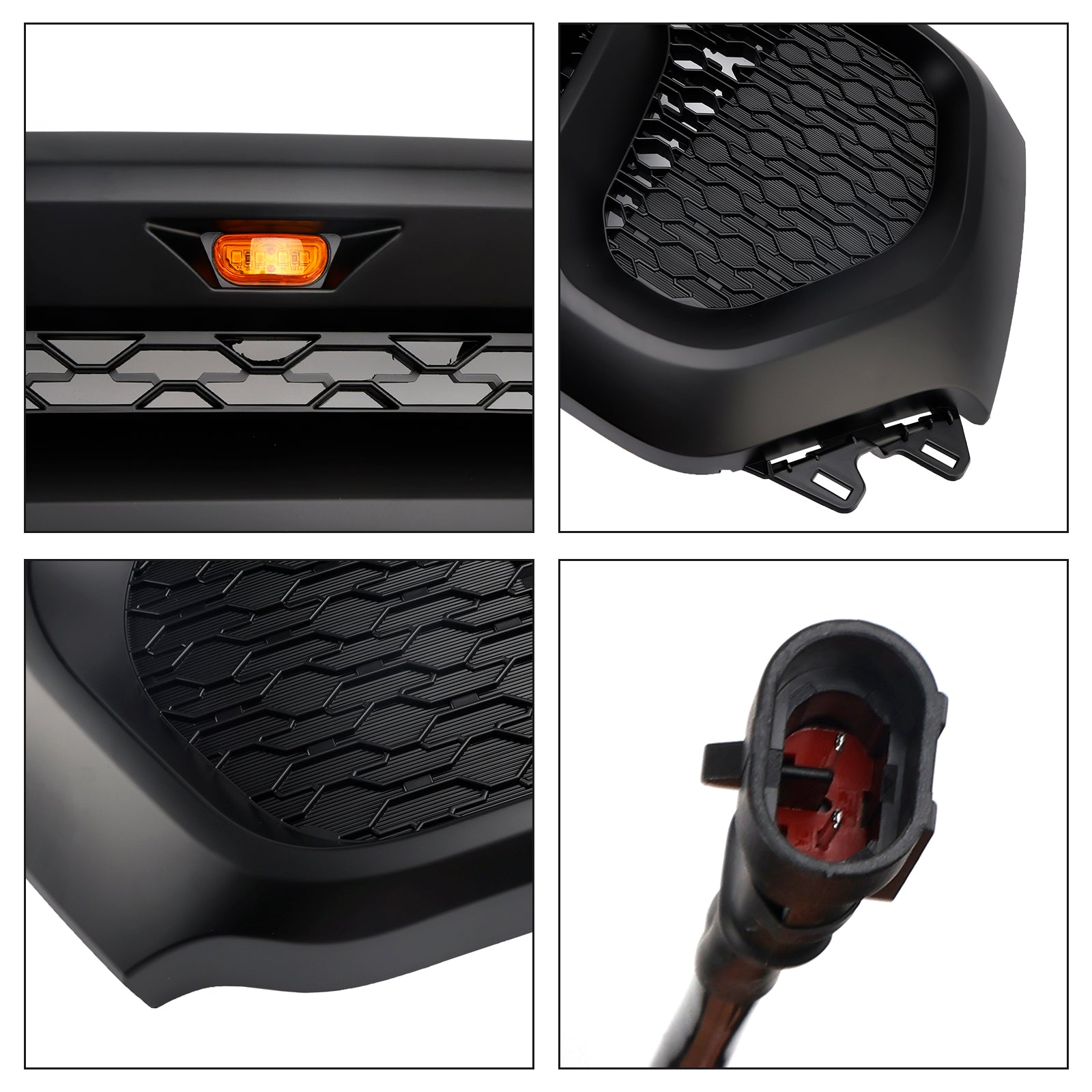 2019-2024 Dodge Ram 1500 Black Front Honeycomb Upper Hood Grille