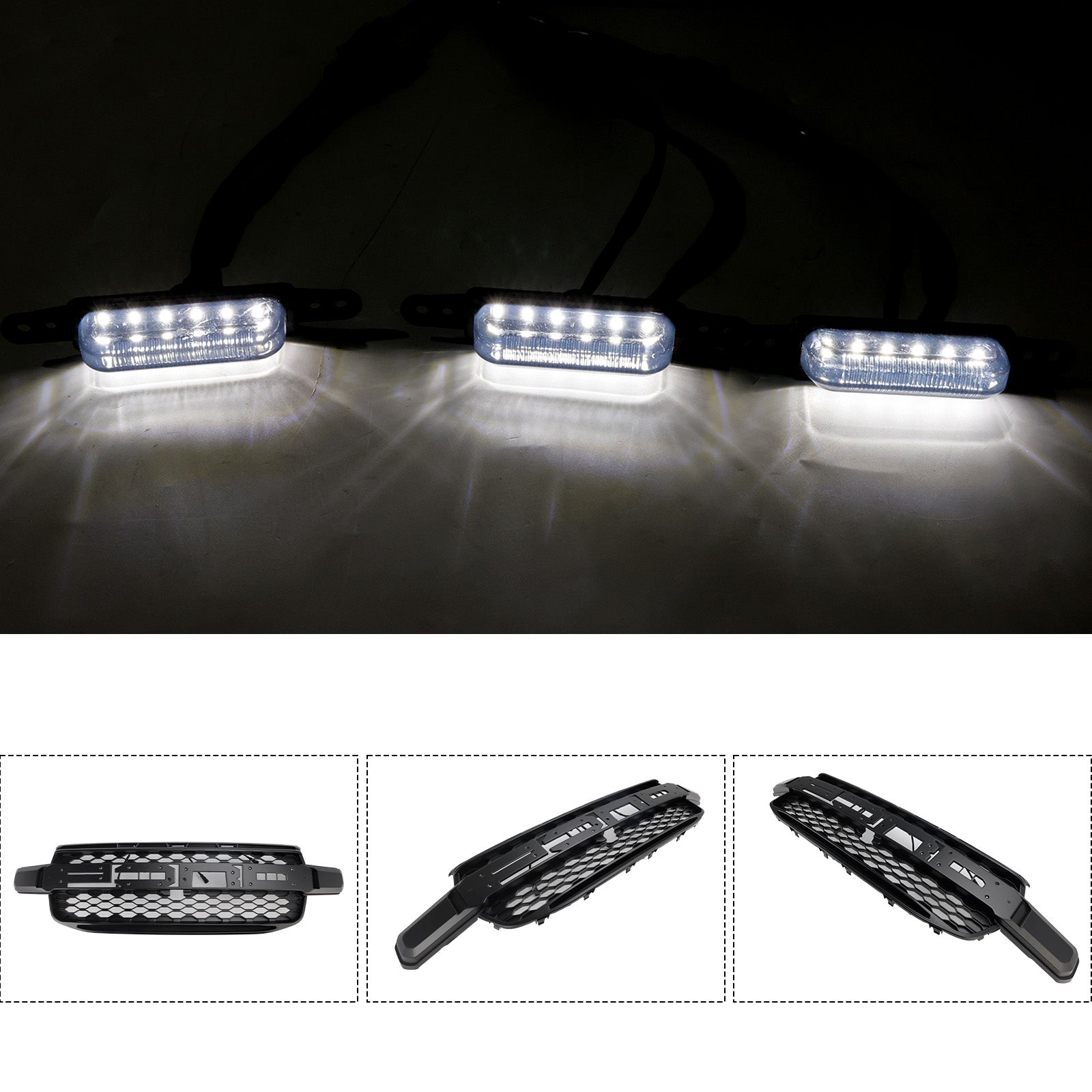 White Led Light Front Bumper Grille Fit Ford Ranger Next Gen Wildtrak 2023-2025