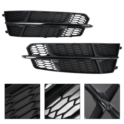 2016-2018 Audi A6 C7 S-Line Front Bumper Lower Grille Matte Black — Pair (4G0807681AN / 4G0807682AN)