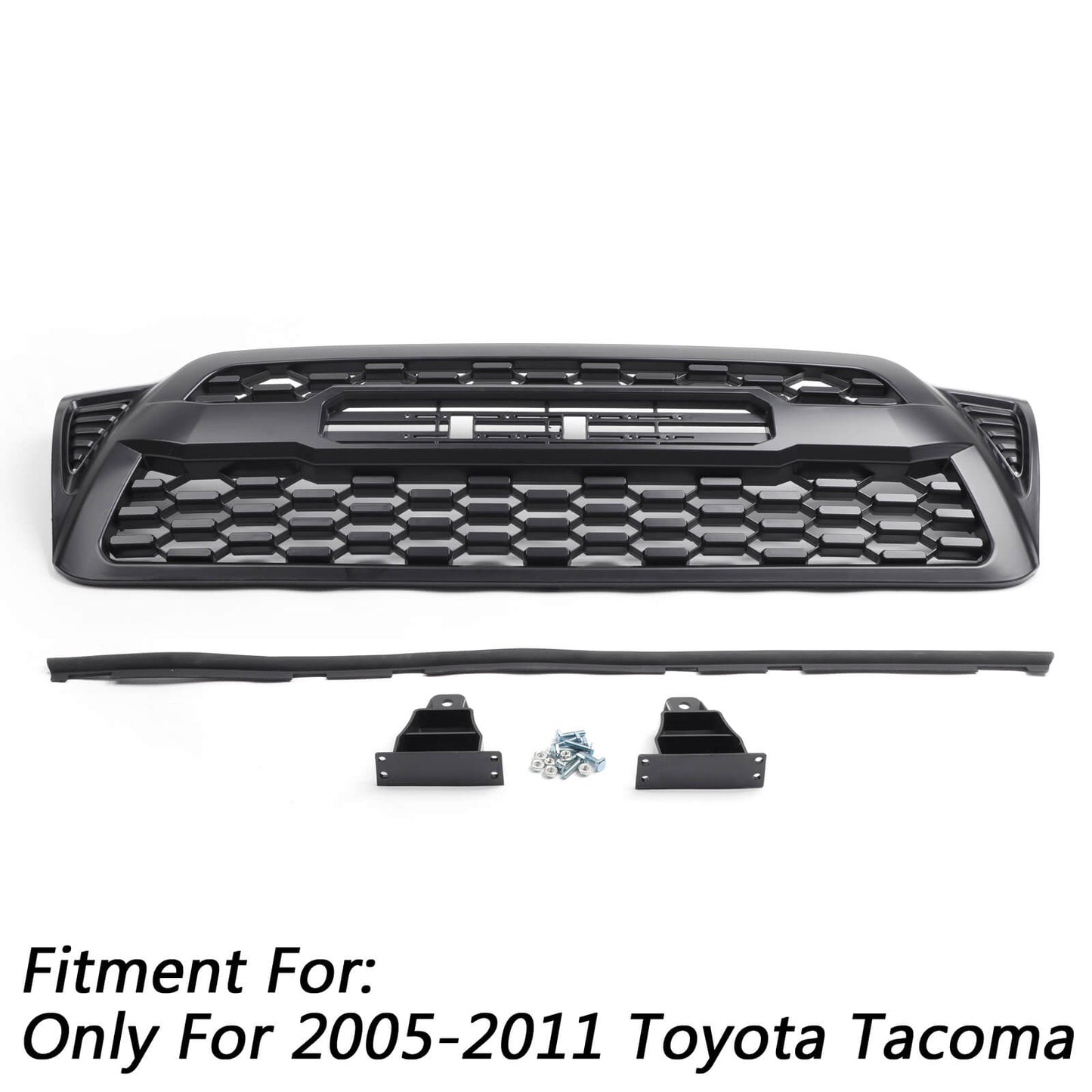 2005-2011 Tacoma Grill Replacement Front Bumper Hood Grill Kit Matte Black