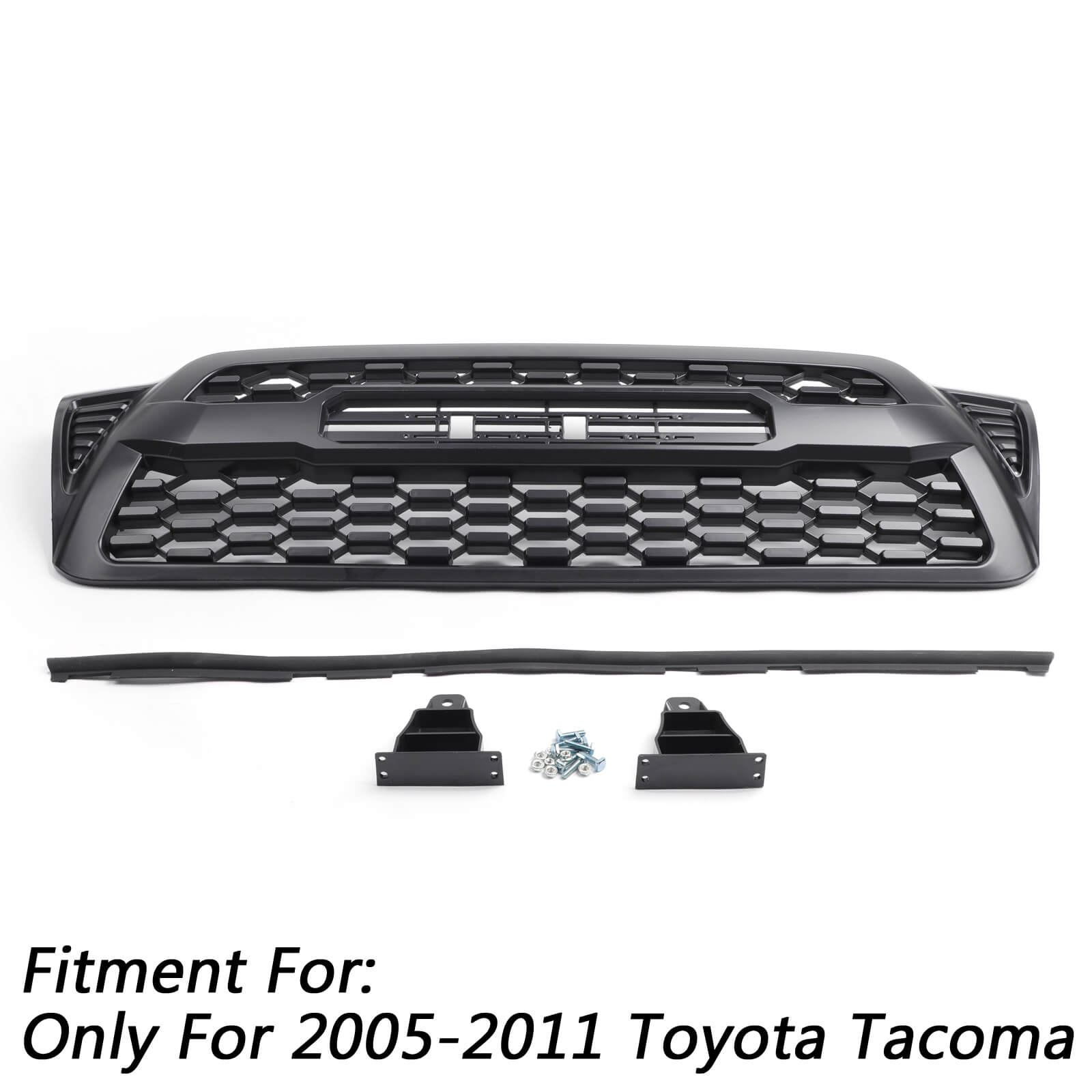 2005-2011 Tacoma Grill Replacement Front Bumper Hood Grill Kit Matte Black