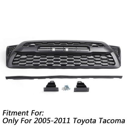 2005-2011 Tacoma Grill Replacement Front Bumper Hood Grill Kit Matte Black