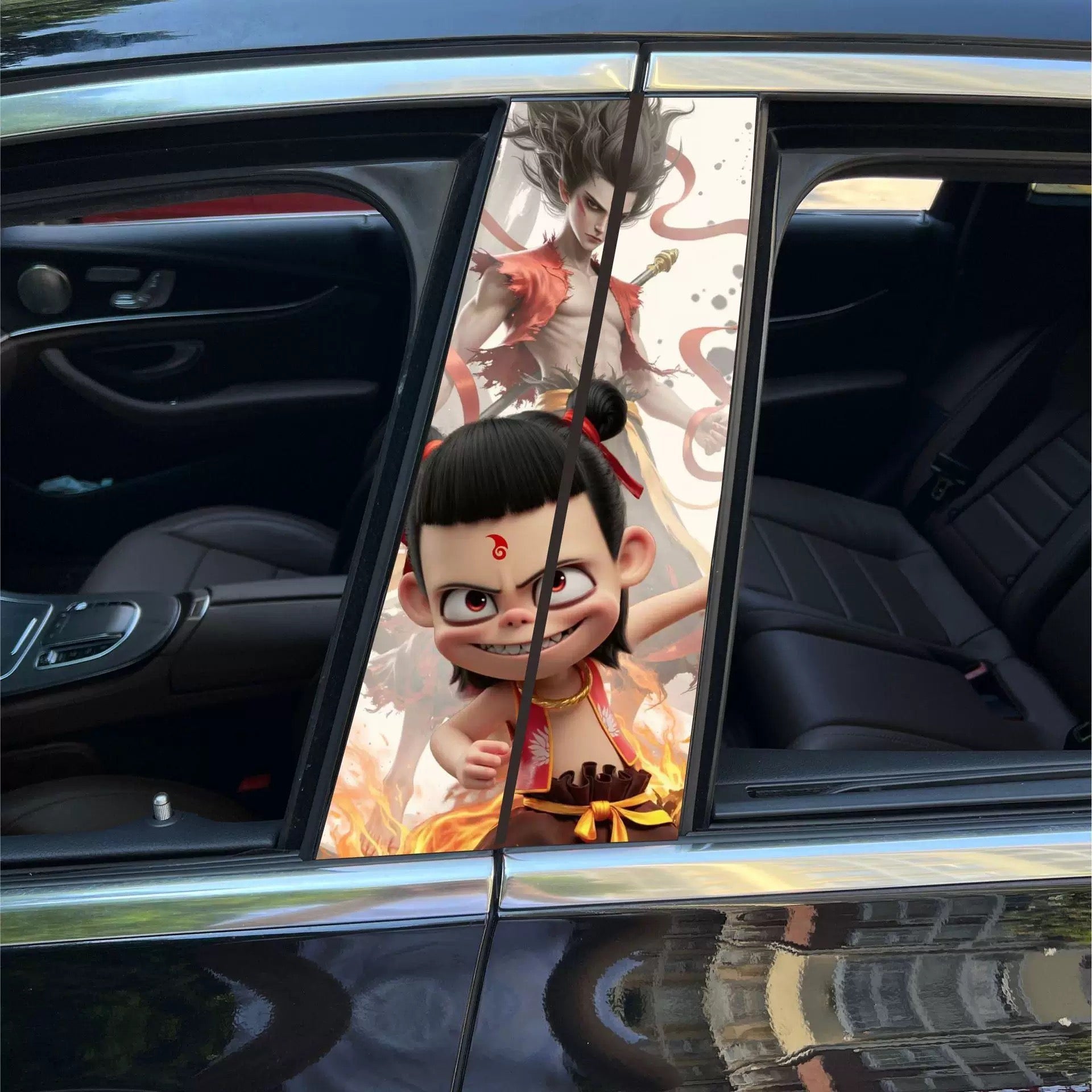 Universal Car Center B Pillar Sticker - Nezha's Demon Child's Rebellion in the Sea Series - OMOTOR
