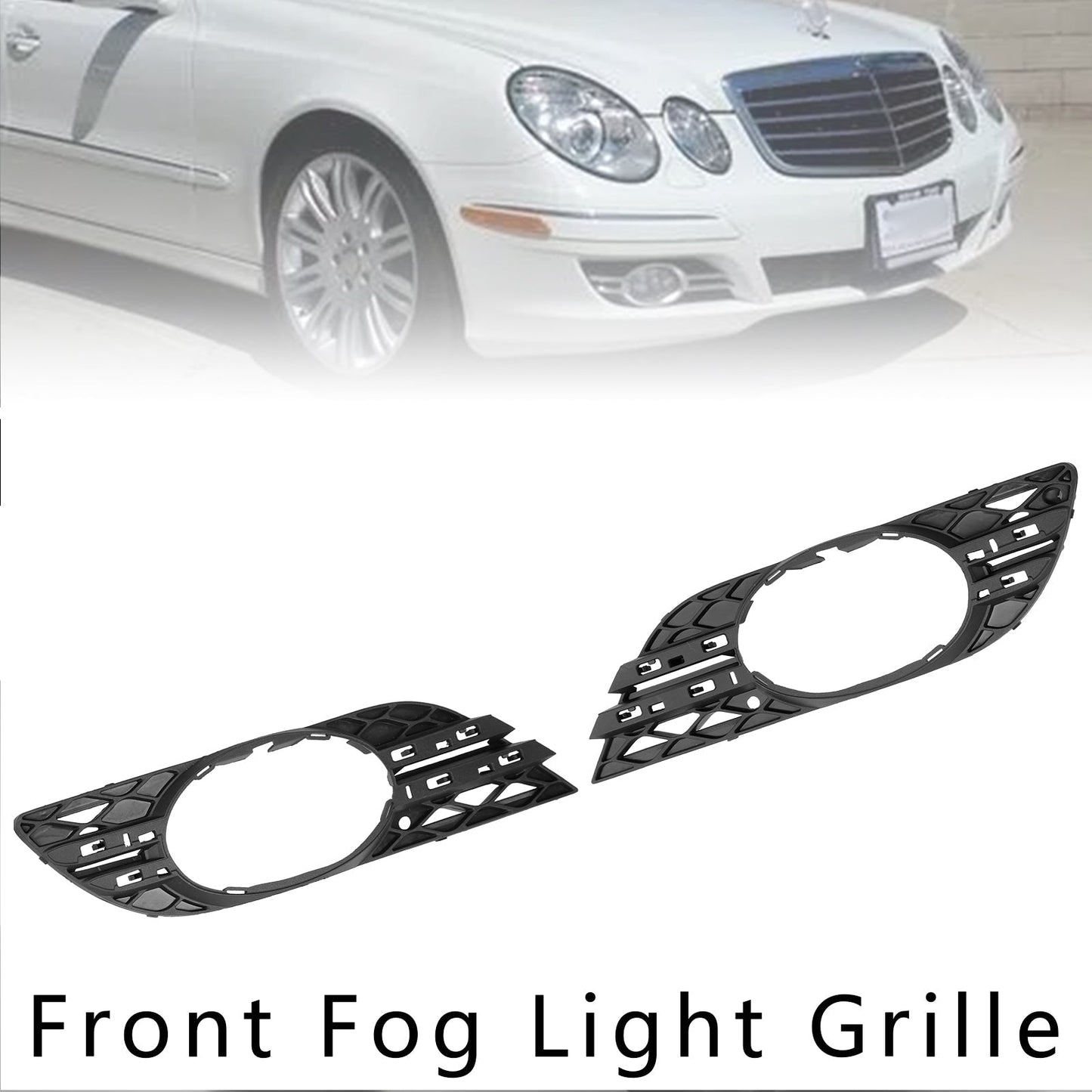 2007-2009 Mercedes-Benz E-Class W211 E320 E350 E550 E63 Fog Light Trim Set — Pair (2118850822)