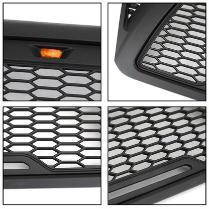 Front Grille Bumper Hood Mesh Grill Fit Toyota Tacoma 2005-2011 With LED lights