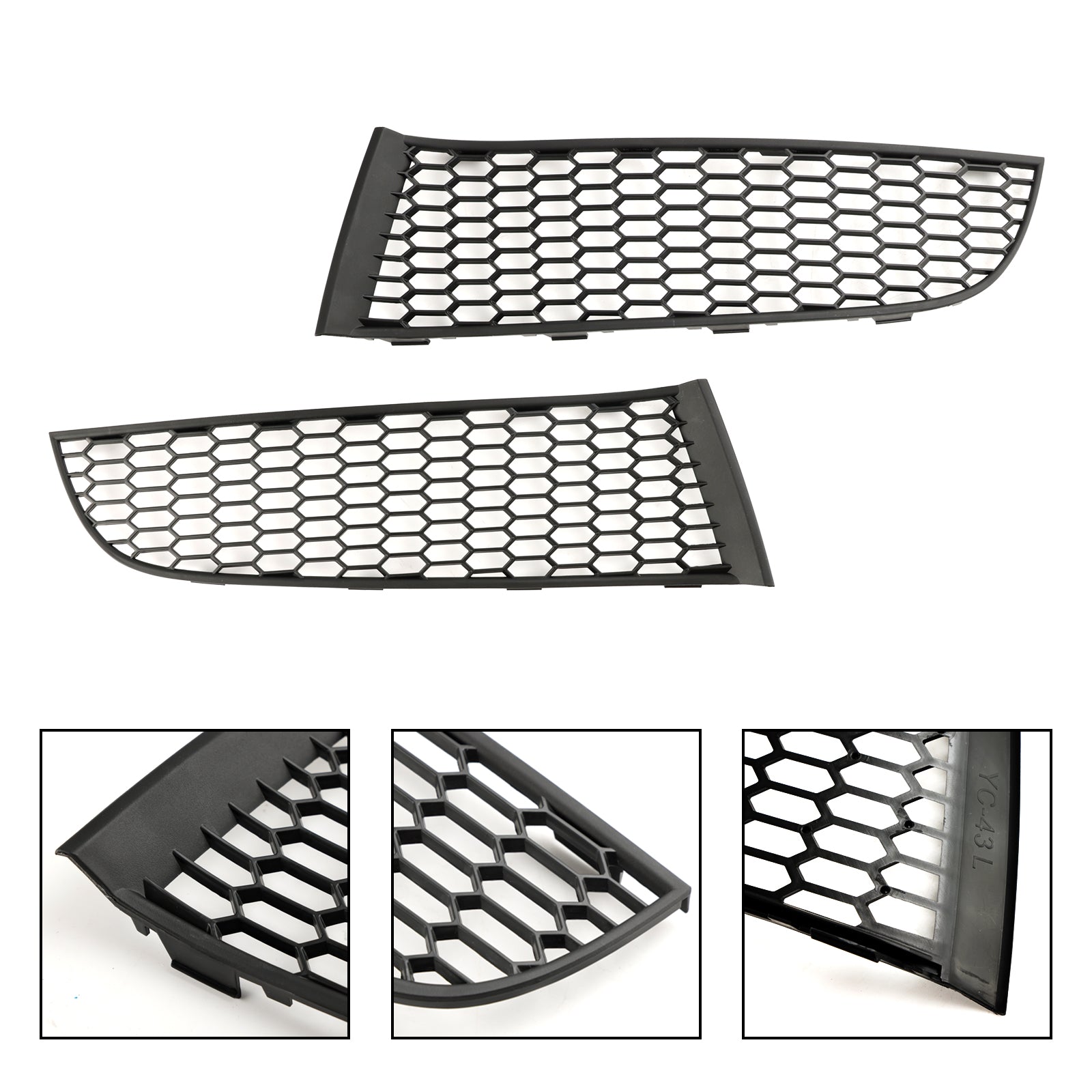 2009-2015 BMW 7 Series F01 F02 Front Bumper Lower Grille — Pair (51117903673 / 51117903674)
