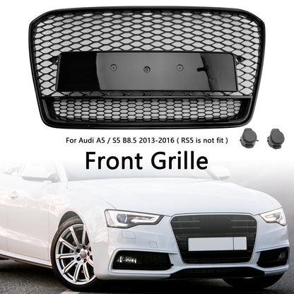 2013-2016 Audi A5 S5 B8.5 RS5 Style Honeycomb Front Bumper Grille (Black)