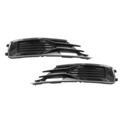 2014-2018 Audi A6 C7 Black Chrome Front Bumper Fog Light Cover Grill — Pair (4G0807647T94 / 4G0807648T94)