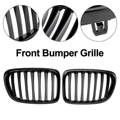 2009-2014 BMW X1 E84 Gloss Black Front Hood Kidney Grill (51112993305 / 51112993306 / 51112993307)