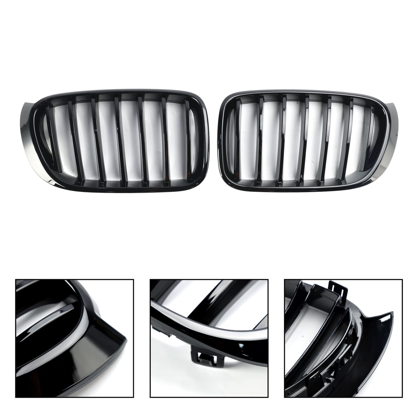 2014-2017 BMW X4 F26 Facelift Gloss Black Front Bumper Kidney Grille