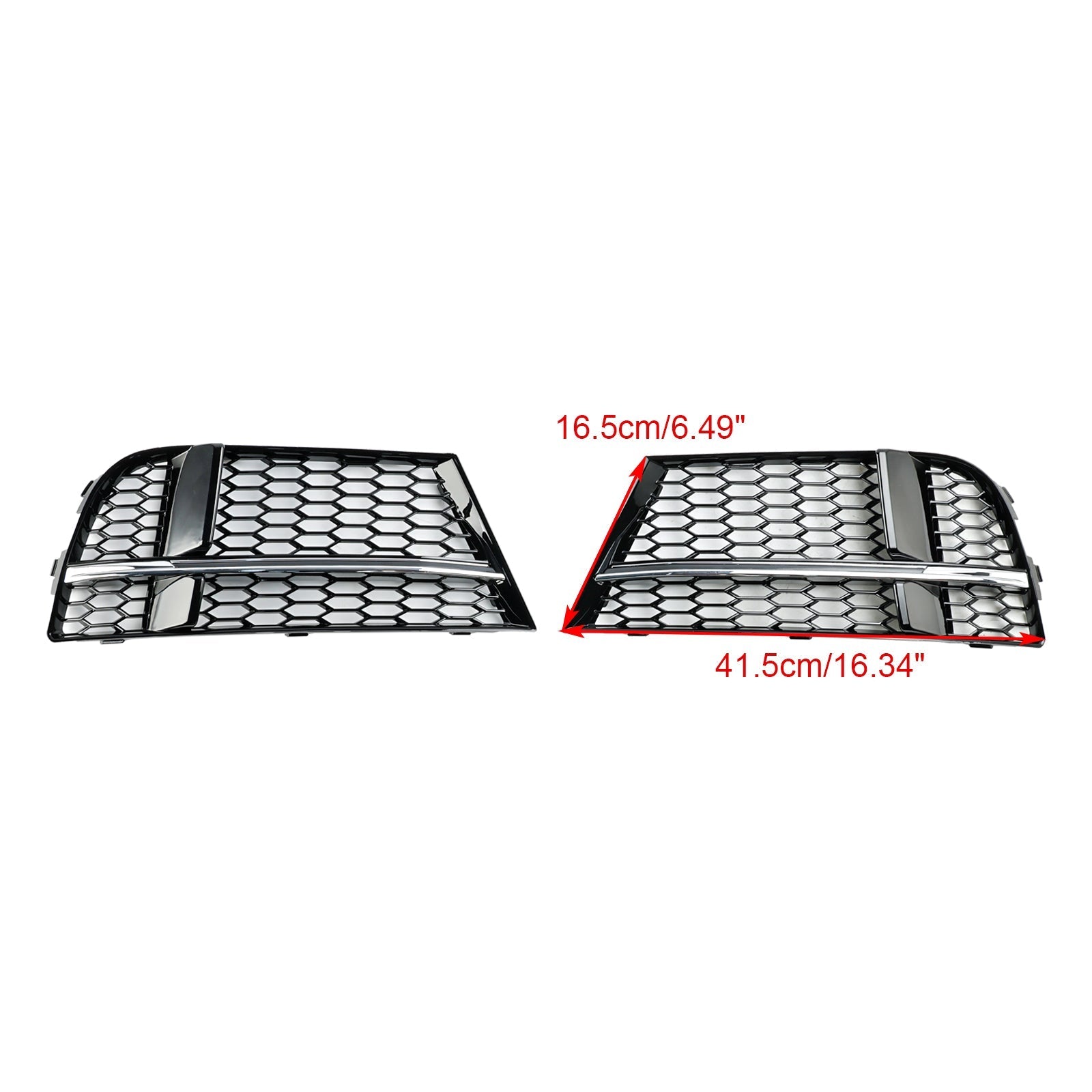 2017-2019 Audi A3 S-Line 8V Front Fog Light Cover Bezel Grill — Pair (8V3807681AE / 8V3807682Q)