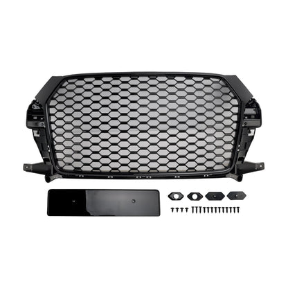2016-2018 Audi Q3 Gloss Black RSQ3 Style Front Honeycomb Grille