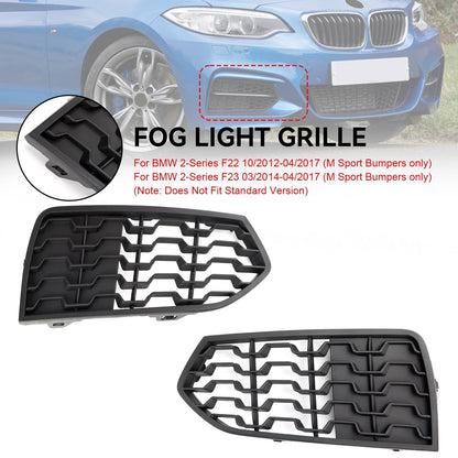 2012-2017 BMW 2 Series F23 M Sport Front Bumper Fog Light Grille — Pair (51118056797 / 51118056798)