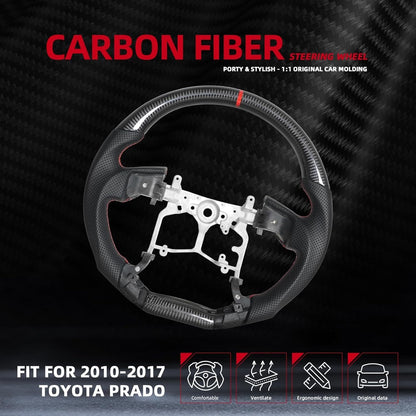 Carbon Fiber Steering Wheel for 2010-2017 Toyota Prado LC150/2014-2021 Tundra/2010-2023 Tacoma/2010-2024 4Runner