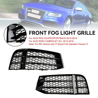 2010-2016 Audi RS5 Coupe Sportback Front Bumper Lower Fog Light Cover Grill — Pair (8T0807681F / 8T0807682F)
