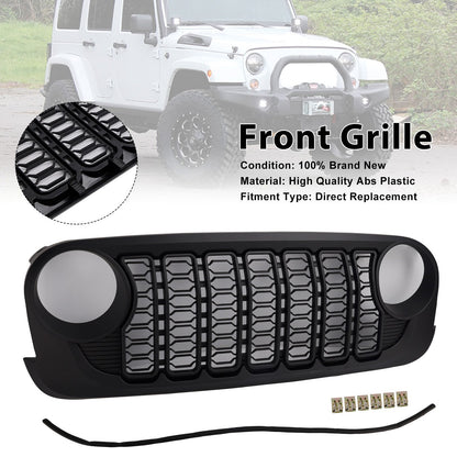2007-2018 Jeep Wrangler JK JKU Unlimited Black Front Bumper Grille