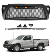 Front Grille Bumper Hood Mesh Grill Fit Toyota Tacoma 2005-2011 With LED lights