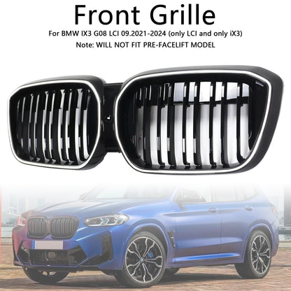 2022-2024 BMW iX3 G08 LCI Double Slat Black Front Kidney Grille