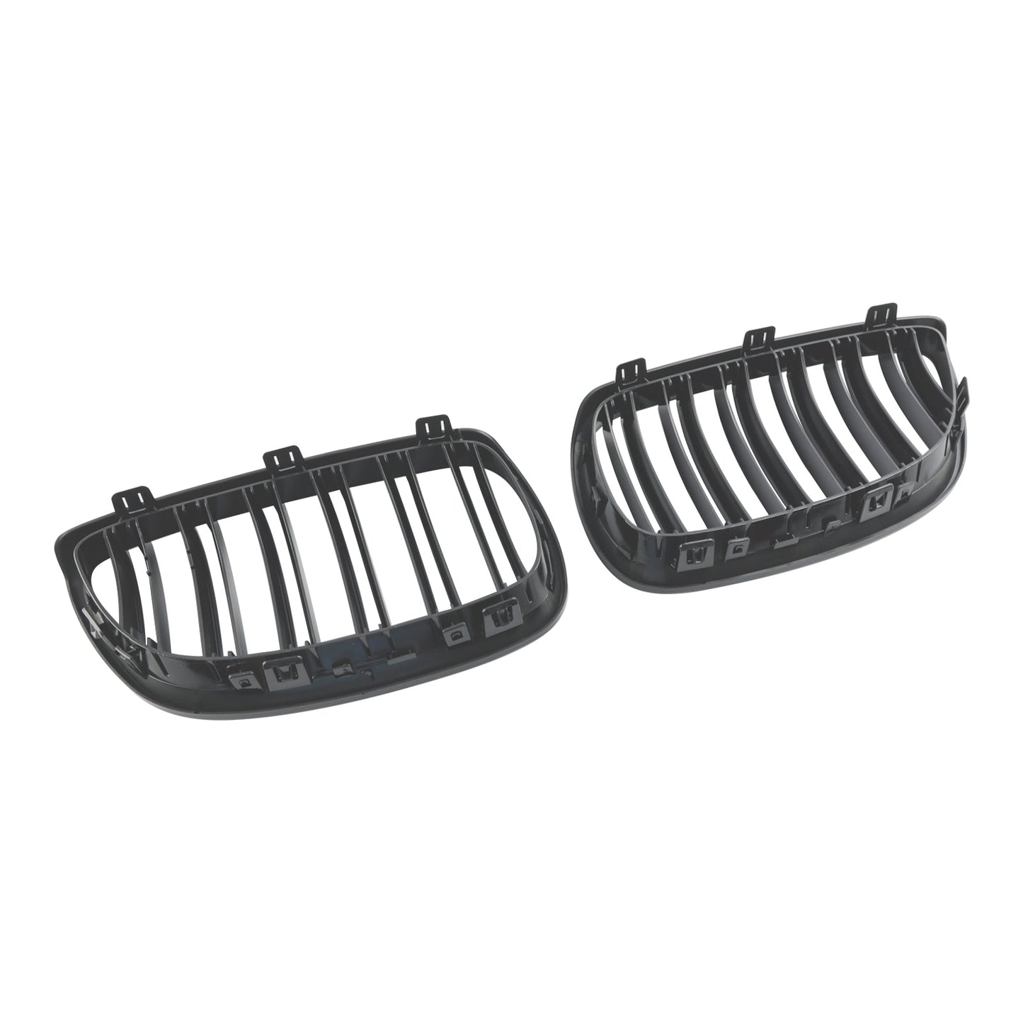 2007-2010 BMW E93 Coupe Convertible Pre-Facelift Gloss Black Front Kidney Grill — Pair (51137157277 / 51137157278)