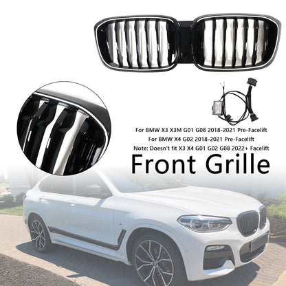 2018-2021 BMW X4 G02 X3 G01 G08 Gloss Black Front Kidney Mesh Grille (51138469959)