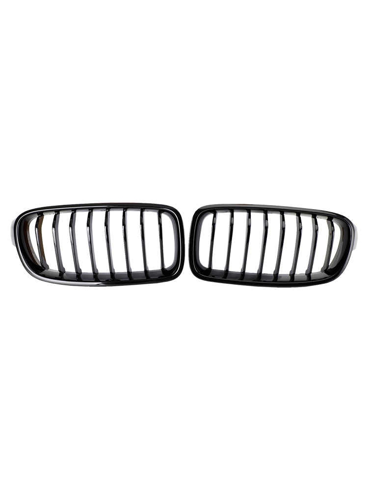2012-2019 BMW 3 Series F30 F31 F35 Gloss Black Front Kidney Grill — Pair (51137263481 / 51137263482)