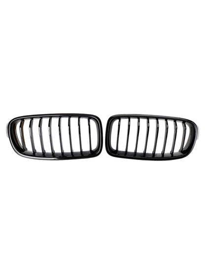 2012-2019 BMW 3 Series F30 F31 F35 Gloss Black Front Kidney Grill — Pair (51137263481 / 51137263482)