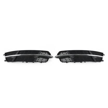 2016-2018 Audi A6 C7 S-Line Front Bumper Lower Grille — Black Chrome Pair