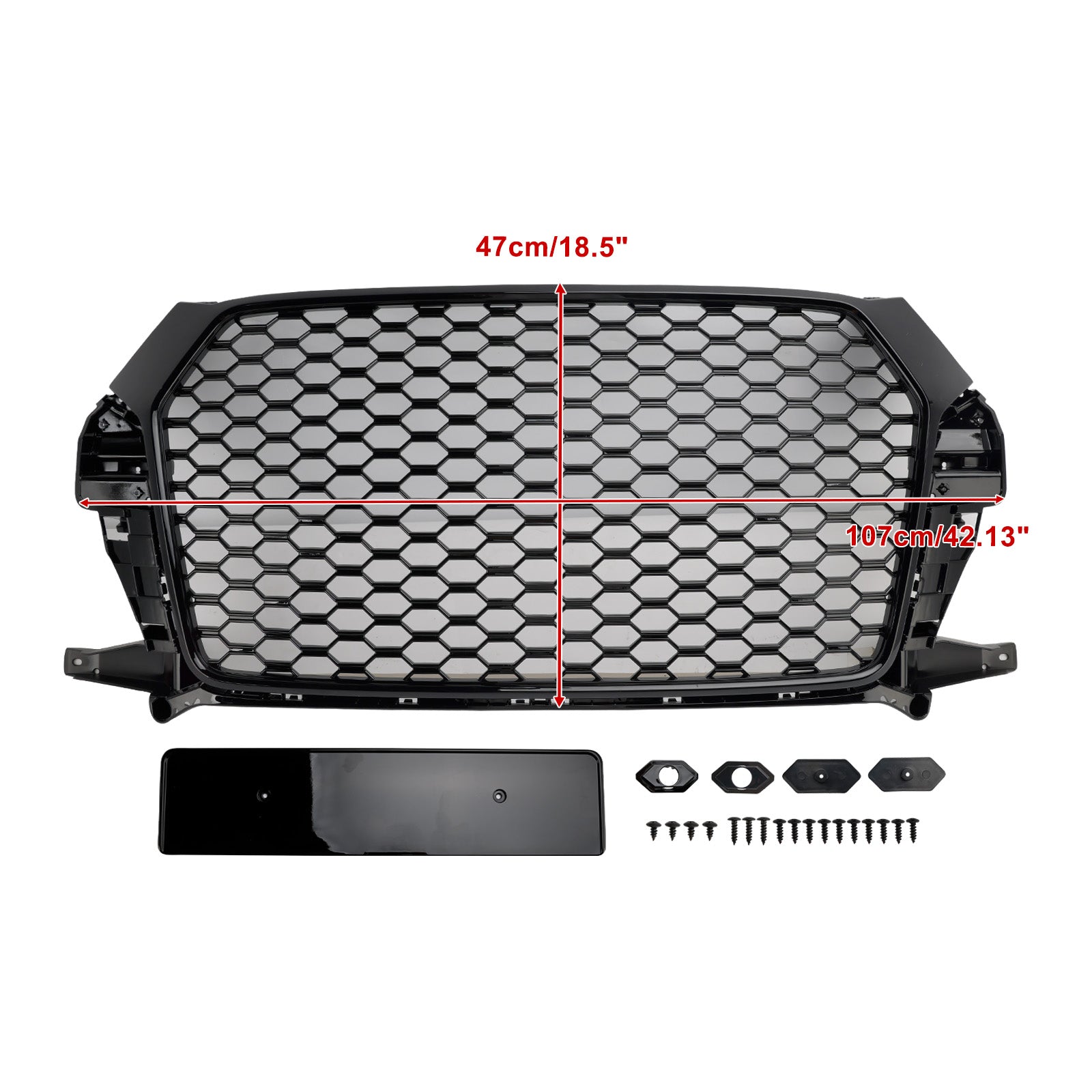 2016-2018 Audi Q3 Gloss Black RSQ3 Style Front Honeycomb Grille